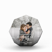 初めてのクリスマス婚約したの白いスクリプト フォトブロック (正面)