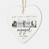 初めてのクリスマス婚約したオーナメント セラミックオーナメント (左)