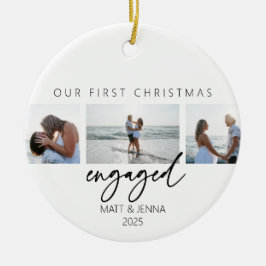 初めてのクリスマス婚約したオーナメント セラミックオーナメント