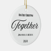 初めてのクリスマス婚約したオーナメント セラミックオーナメント (右)