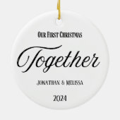 初めてのクリスマス婚約したオーナメント セラミックオーナメント (裏面)
