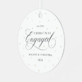 初めてのクリスマス婚約したオーナメント メタルオーナメント (正面左)