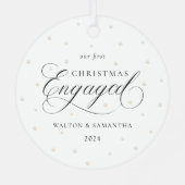 初めてのクリスマス婚約したオーナメント メタルオーナメント (裏面)