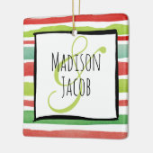 初めてのクリスマス婚約したカスタムオーナメント セラミックオーナメント (左)