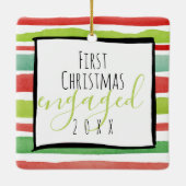 初めてのクリスマス婚約したカスタムオーナメント セラミックオーナメント (裏面)