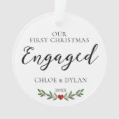 初めてのクリスマス婚約したカスタムフォトキープサケ オーナメント (正面)