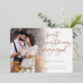 初めてのクリスマス婚約したカスタムフォトグラム 箔シーズンカード (立ち正面)