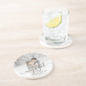 初めてのクリスマス婚約したカスタムフォトグレースクリプト コースター (側面)