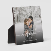 初めてのクリスマス婚約したカスタムフォトホワイトスクリプト フォトプラーク (正面)