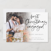 初めてのクリスマス婚約したカスタム写真 シーズンカード (正面)