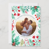 初めてのクリスマス婚約したカップルの水色 シーズンカード (正面)