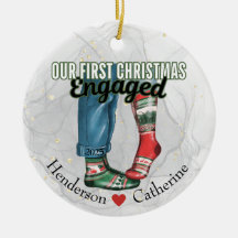 初めてのクリスマス婚約したカップル靴下