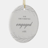 初めてのクリスマス婚約したグエレガントレイ写真 セラミックオーナメント (右)