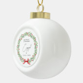 初めてのクリスマス婚約したスパーソナライズされたクリスマスGIF セラミックボールオーナメント (右)