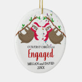 初めてのクリスマス婚約したスロス セラミックオーナメント (右)