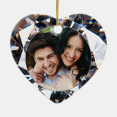 初めてのクリスマス婚約したダイヤモンドハート2写真 セラミックオーナメント (裏面)