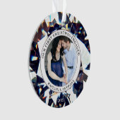 初めてのクリスマス婚約したダイヤモンド2フォトセラミックまたは オーナメント (正面)