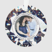 初めてのクリスマス婚約したダイヤモンド2フォトセラミックまたは オーナメント (正面)