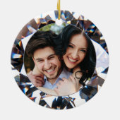 初めてのクリスマス婚約したダイヤモンド2写真 セラミックオーナメント (裏面)