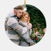 初めてのクリスマス婚約したトラック書道の写真 セラミックオーナメント (裏面)