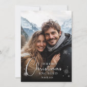 初めてのクリスマス婚約したハッピーカップル写真 シーズンカード (正面)