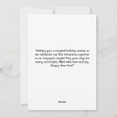 初めてのクリスマス婚約したハッピーカップル写真 シーズンカード (裏面)