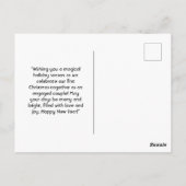 初めてのクリスマス婚約したハッピーカップル写真 ポストカード (裏面)