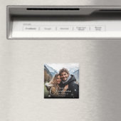 初めてのクリスマス婚約したハッピーカップル写真 マグネット (インサイチュ (食洗機))