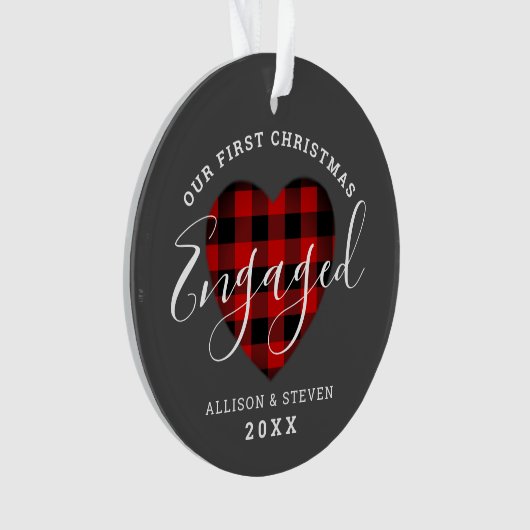 初めてのクリスマス婚約したパーソナライズされた オーナメント (正面)