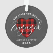 初めてのクリスマス婚約したパーソナライズされた オーナメント (裏面)