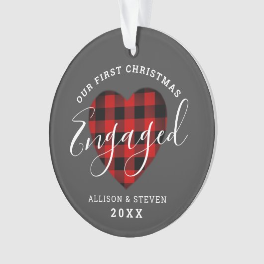 初めてのクリスマス婚約したパーソナライズされた オーナメント (正面)