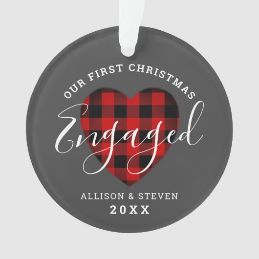 初めてのクリスマス婚約したパーソナライズされた オーナメント (正面)