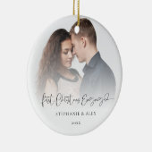初めてのクリスマス婚約したフォトオーバーレイ名（年） セラミックオーナメント (右)