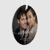 初めてのクリスマス婚約したフォトオーバーレイ オーナメント (正面)