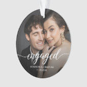 初めてのクリスマス婚約したフォトオーバーレイ オーナメント (正面)