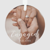 初めてのクリスマス婚約したフォトキープサケアクリル オーナメント (裏面)