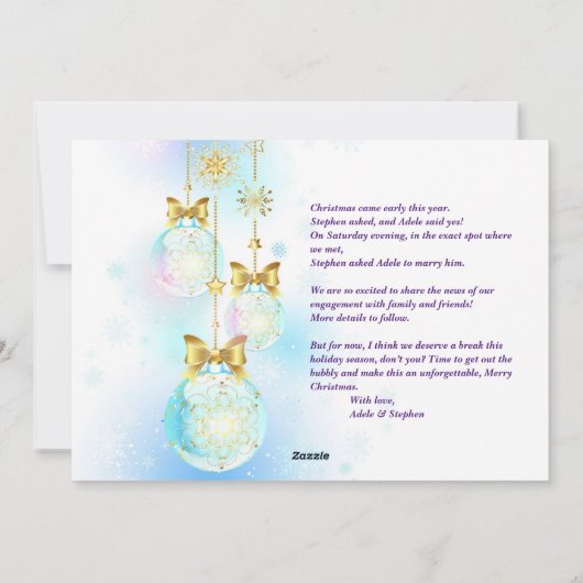 初めてのクリスマス婚約したフォトクモダンリスマス シーズンカード (裏面)