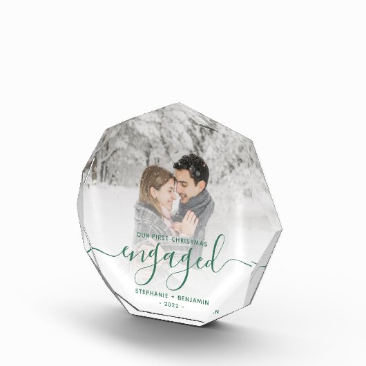 初めてのクリスマス婚約したフォトパイングリーンスクリプト フォトブロック (右)