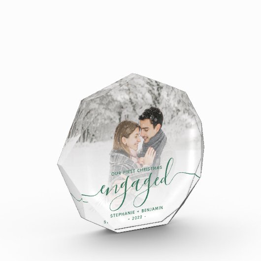 初めてのクリスマス婚約したフォトパイングリーンスクリプト フォトブロック (左)