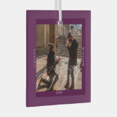 初めてのクリスマス婚約したフォトプラム ガラスオーナメント (正面右)