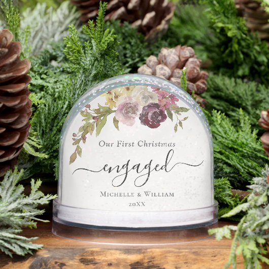 初めてのクリスマス婚約したフローラモノグラム写真 (冬)