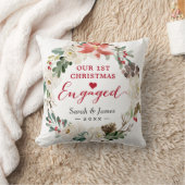 初めてのクリスマス婚約したフローラリース クッション (ブランケット)