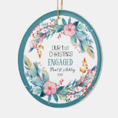 初めてのクリスマス婚約したフローラ撮影日 セラミックオーナメント (左)