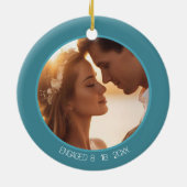 初めてのクリスマス婚約したフローラ撮影日 セラミックオーナメント (裏面)