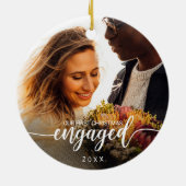 初めてのクリスマス婚約したホワイトスクリプト2写真 セラミックオーナメント (裏面)