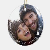 初めてのクリスマス婚約したモダンの写真名 セラミックオーナメント (左)