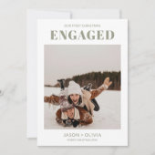 初めてのクリスマス婚約したモダンの写真 シーズンカード (正面)