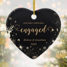 初めてのクリスマス婚約したモダンエレガントユニーク金ゴールド