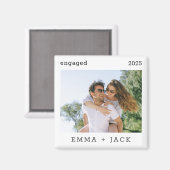 初めてのクリスマス婚約したモダンミニマル写真 マグネット (正面/裏面)