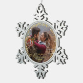 初めてのクリスマス婚約したリースギルド婚約 スノーフレークピューターオーナメント (右)